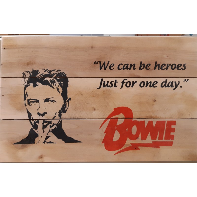 Wandbord Bowie 25x45 cm handmade - hout